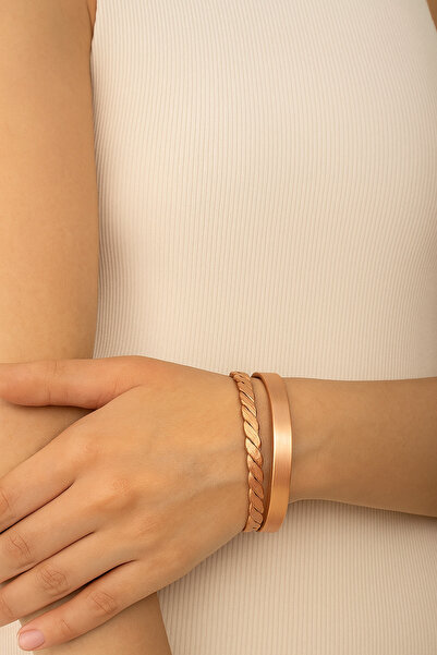 Neefy 2 ADET ŞIK İNCE 6 MM Saf Bakır 1 ADET BURGULU 1 ADET DÜZ Bileklk