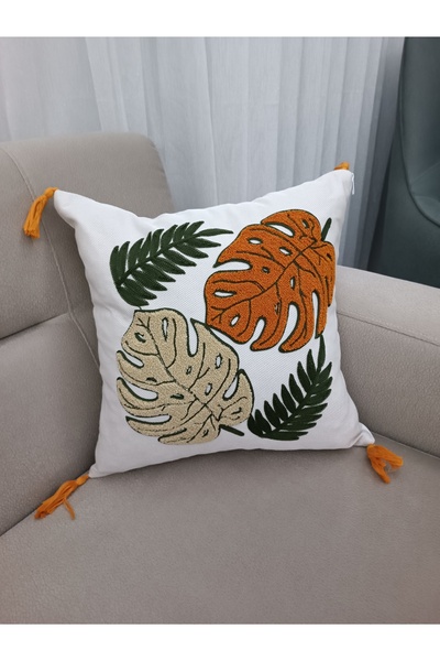 WARPELLA Bohemian Throw Pillow Cover, Patterned Punch Embroidery, Throw Pillow Cover, Bohemian