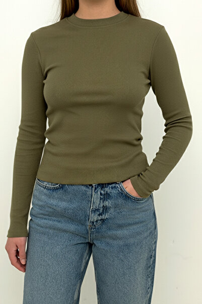 Narin Studios Fitilli Uzun Kollu Haki Body