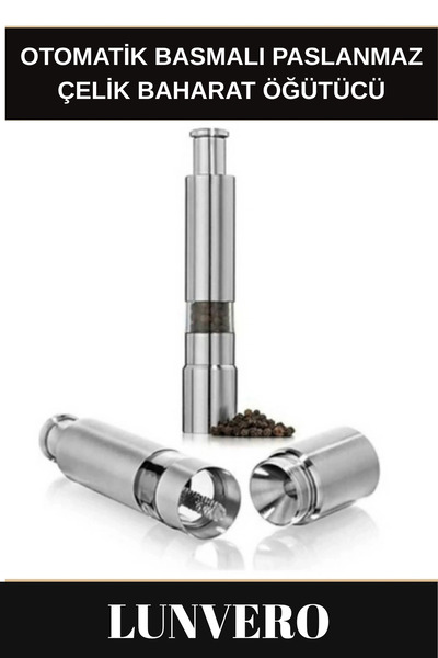 Lunvero Özel Üretim Çelik Paslanmaz Tuz Biber Otel Kafe Mutfak Tohum Otomatik...