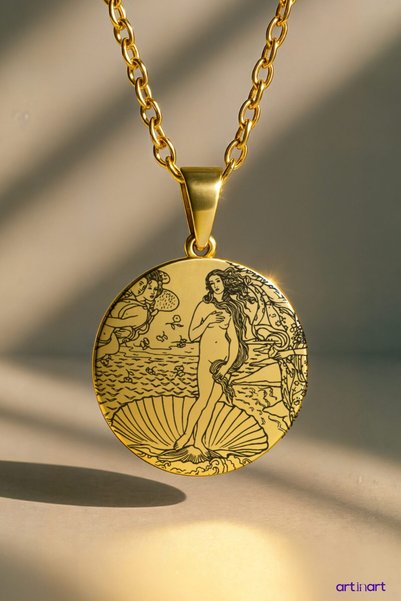 ArtinArt The Birth of Venus (the Birth of Venus) - Sandro Botticelli |   316L Steel Necklace