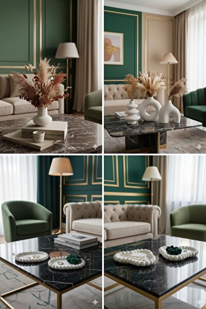 muffag Set de 4 obiecte din ipsos realizate manual - pot fi cu bule de aer și...