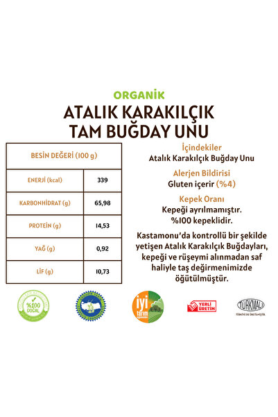 Değirmenden Atalık Karakılçık Tam Buğday Unu - 5 Kilo