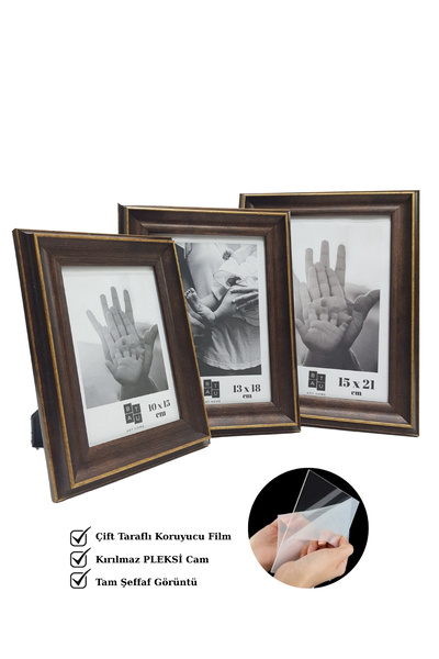 Batu Art Home Fotoğraf Çerçevesi Üçlü Set Korumalı Kırılmaz Pleksi Camlı Masa...