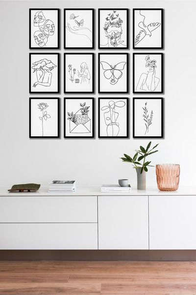 TABLOX Design Minimal 12 Piese Masă Lemn MDF Zlltb427