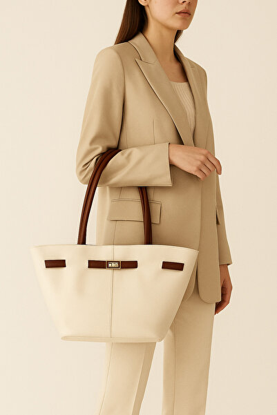 Kumsal Allure Gold Detailed Shoulder and Tote Bag