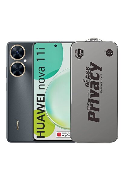 Flippy Protector de ecran din sticlă securizată ESD pentru Huawei Nova 11i, 0,30 mm, margini negre, finisaj închis la culoare