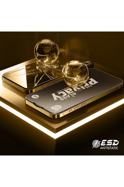 OPPO Screen Protector for A59, Flippy, Tempered Glass ESD Antistatic, Super-X Privacy OG, Black Edge