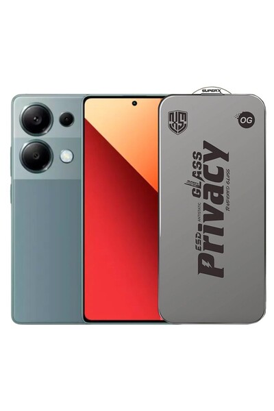 Flippy Protector de ecran pentru Xiaomi Redmi Note 13 - sticlă securizată ESD de 0,30 mm, protecție pentru confidențialitate, margini negre,