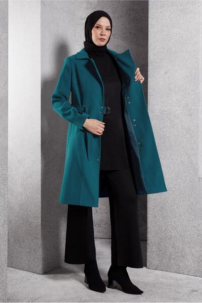 Alvina Плетений пальто з поясом і ґудзиками - 90449