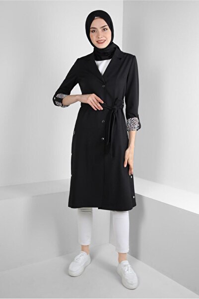 Alvina LEOPAR MANŞET DETAYLI KUŞAKLI TRENÇKOT 10752