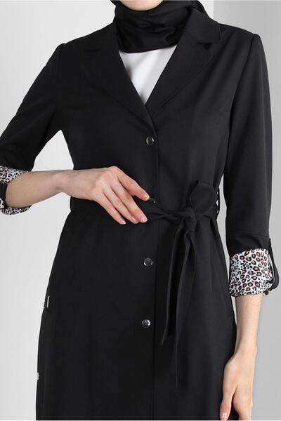 Alvina LEOPAR MANŞET DETAYLI KUŞAKLI TRENÇKOT 10752