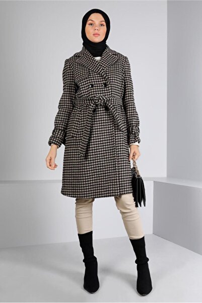 Alvina Пальто з поясом і візерунком «Казайаг» 90312