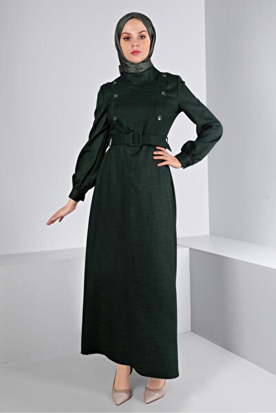 Alvina BUTTON DETAILED BELT DRESS 43439