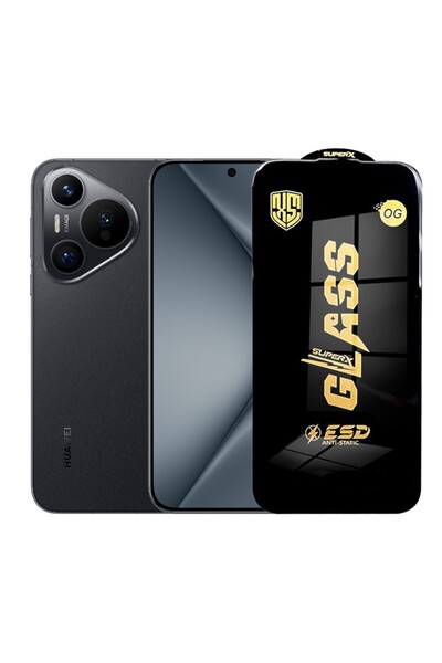 Flippy Protector de ecran pentru Huawei Pura 70 (Flippy) — Sticlă securizată ESD, Margini negre, 0,35 mm, Transparentă