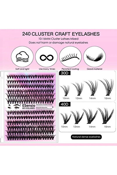 ESensio 240RK – Set of tufted false eyelashes 240 pcs., 30D/40D Refill Kit