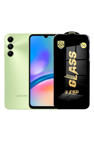 Flippy Protector de ecran pentru Samsung Galaxy A05s, sticlă securizată ESD de 0,35 mm, margini negre, transparentă