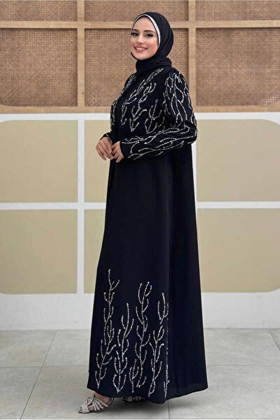 TRENDTESETTÜR KADIN SİYAH YELEKLİ ELBİSELİ ABİYE TAKIM T 9293