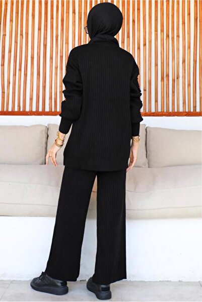 TRENDTESETTÜR ΓΥΝΑΙΚΕΙΟ ΣΕΤ ΠΛΕΚΤΟ ΜΑΥΡΟ ΠΑΝΤΕΛΟΝΙ T 8116