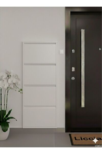 LICCIA Metal Ayakkabılık 4 lü Beyaz