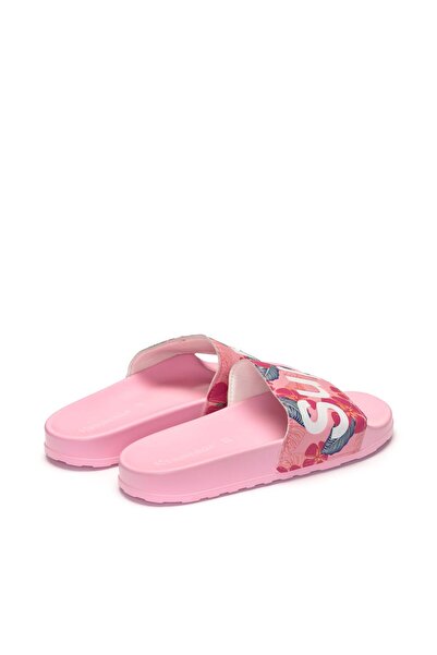 Superga 1908 Slides Hibiscus Print Polysoft Unisex Pembe Terlik