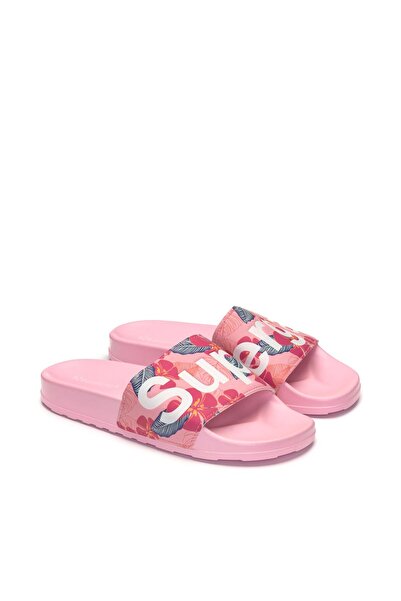 Superga 1908 Slides Hibiscus Print Polysoft Unisex Pembe Terlik