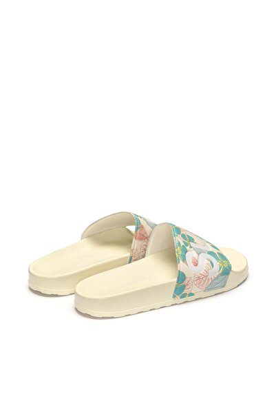 Superga 1908 Slides Hibiscus Print Polysoft Unisex Bej-Turkuaz Terlik