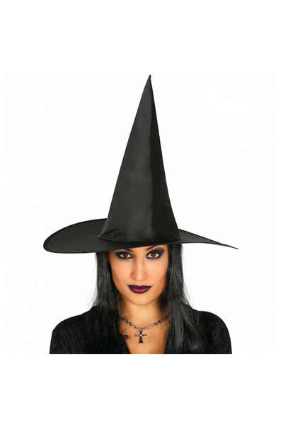 ZERO LAND MTXDPN Pălărie neagră de vrăjitoare pentru adulți și perucă neagră ...