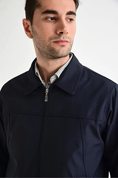 DYNAMO Ανδρικό παλτό Navy Blue Comfortable Fit Classic