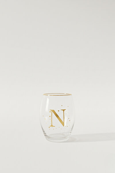 Rakle Gold Gilded Letter Glass