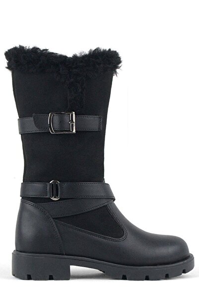 Rakerplus Black Long Zippered Girl's Boots