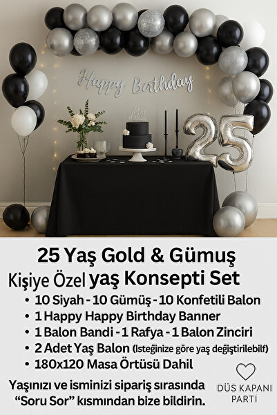 düskapanıparti Yetişkin Doğum Günü Seti Kişiye Özel