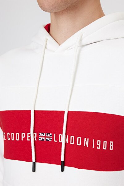 Lee Cooper Ανδρικό φούτερ Ember με κουκούλα σε χρώμα ολόσωμο λευκό