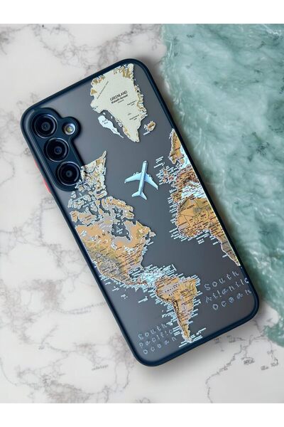 Hype Store A24 Compatible World Map Patterned Camera Protected Matte Transpar...