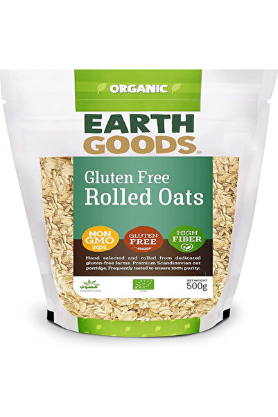 Earth Goods رقائق الشوفان العضوية الخالية من الغلوتين - 500 غرام (عبوة من 12 قطعة)