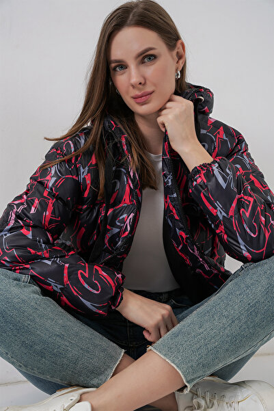 Bigdart 5125 Desenli Şişme Mont - G. Siyah