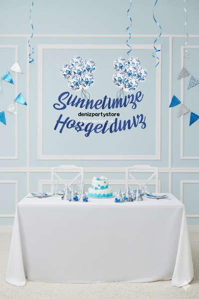 Deniz Party Store Sünnetimize Hoşgeldiniz Kaligrafi Yazı 10 Adet Şeffaf Konfe...