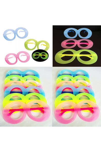 ZERO LAND Mtxdpn Phosphorescent Oval Model Glow Party Glasses Glow in the Dark Glasses (123459) 12 Pieces