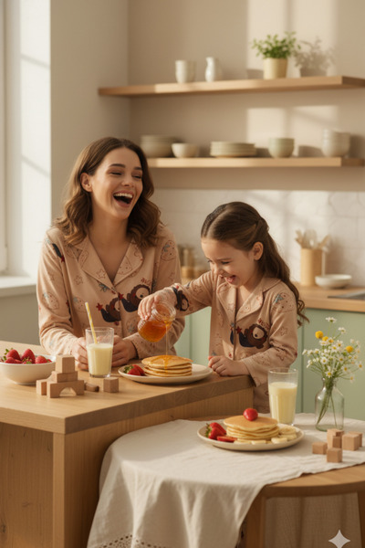 STRAWBERRY COTTON BUTTONED PAJAMA SET