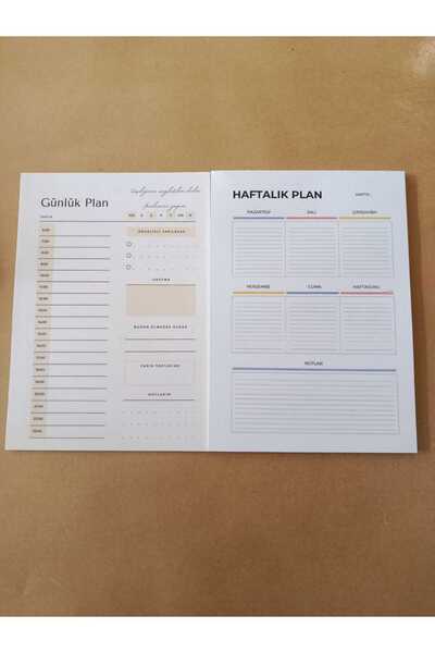 OzmeralBaskı مخطط يومي وأسبوعي مقاس A5 |   ملون 80 جرام 1. ورق العجين، دفتر ا...