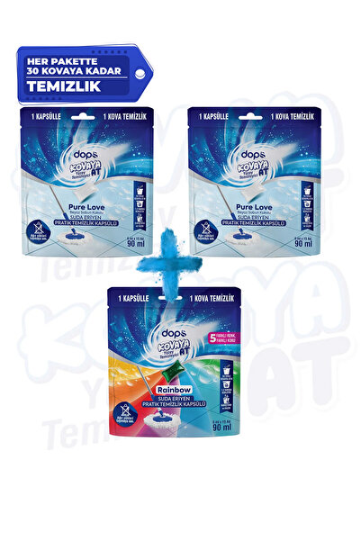 dops - Rainbow + Pure Love Yüzey Temizleyici Kapsül – 3’lü Set (2 Pure Love +...