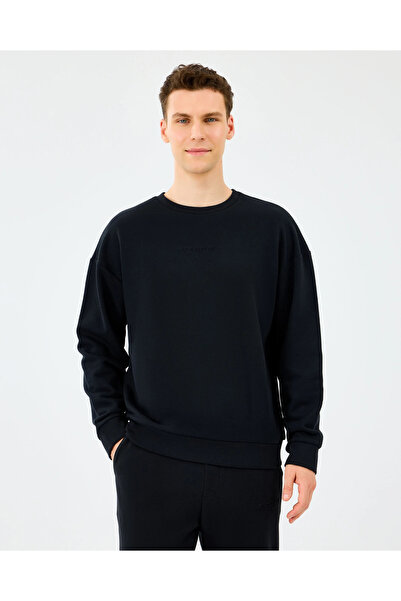 SKECHERS S2610015-3817 Crew Neck Erkek Sweatshirt Siyah