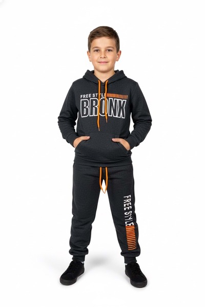 Mnk Baby&Kids بدلة رياضية من قماش البرونكس الشيرلينغ مزدوجة الطبقات MNK0459 FUME