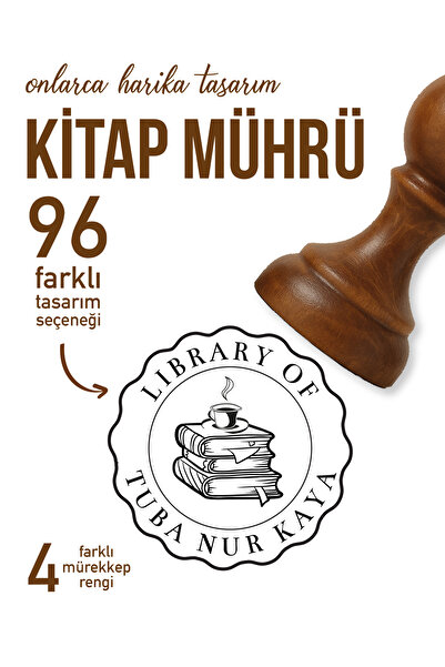 MÜHÜRŞAH Kitap Mührü, Kitap Kaşesi, Kişiye Özel Ahşap Mühür, Kişiye Özel Hediye, Tasarım, Kitap Damgası