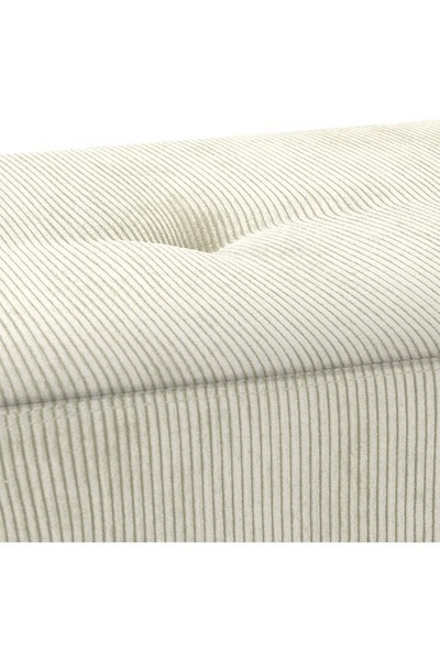 ESMART Modern Design Velvet Upholstered Ottoman Bench - End of Bed Bench, Shoe Changing, Off-White -120cm