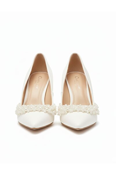 ŞAH İnci Taşlı Stiletto Gelin Nikah Abiye Ayakkabı