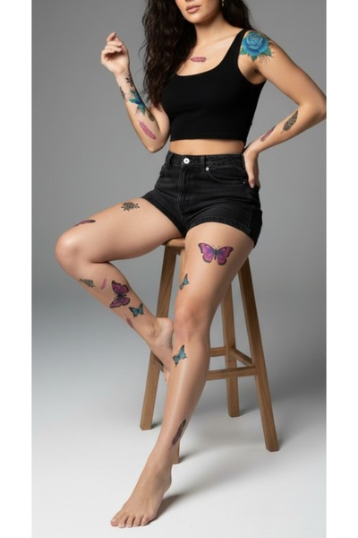 Anziano bijuteri Farklı Desenli Çoklu Renkli Geçici Tatto Kelebek Dövme