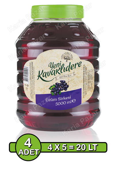 Kavaklıdere Üzüm Sirkesi 5 Lt X 4 Adet | Endüstriyel Turşuluk Doğal Sirke Seti