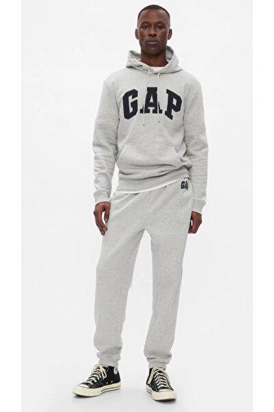 GAP V-Herıtage 500382 Logo Logo Fleece Jogger Fransız Havlu Kumaş Erkek Eşofman Altı GRİ