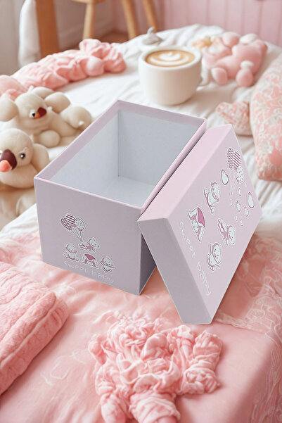 Ambalajist Bebek Kutusu Pembe Sevimli Bebekler 1 No Hediyelik Kutu